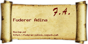 Fuderer Adina névjegykártya